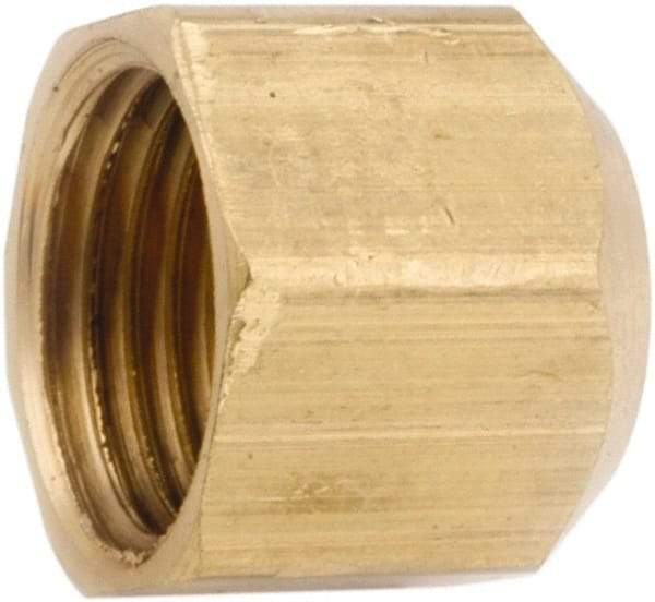 ANDERSON METALS - 5/8" Tube OD, 45° Lead Free Brass Flared Tube Cap - Flare Ends - Exact Industrial Supply