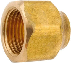 ANDERSON METALS - 1/2 x 3/8" Tube OD, 45° Lead Free Brass Flared Tube Nut - Flare Ends - Exact Industrial Supply