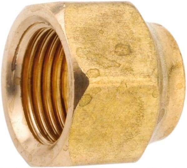 ANDERSON METALS - 3/8" Tube OD, 45° Lead Free Brass Flared Tube Nut - Flare Ends - Exact Industrial Supply