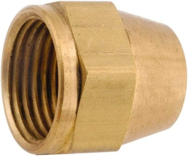 ANDERSON METALS - 5/8" Tube OD, 45° Lead Free Brass Flared Tube Nut - Flare Ends - Exact Industrial Supply