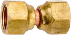 ANDERSON METALS - 1/2" Tube OD, 45° Lead Free Brass Flared Tube Swivel Connector - Flare x Flare Ends - Exact Industrial Supply