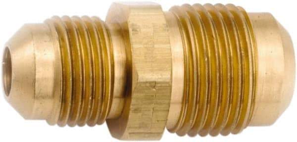ANDERSON METALS - 1/2 x 3/8" Tube OD, 45° Lead Free Brass Flared Tube Union - Flare x Flare Ends - Exact Industrial Supply
