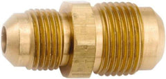 ANDERSON METALS - 1/2 x 3/8" Tube OD, 45° Lead Free Brass Flared Tube Union - Flare x Flare Ends - Exact Industrial Supply