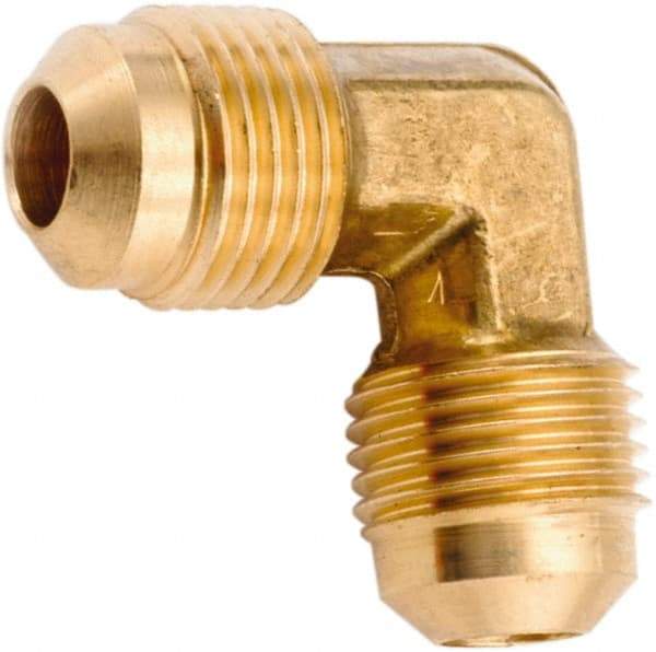 ANDERSON METALS - 5/8" Tube OD, 45° Lead Free Brass Flared Tube Union Elbow - Flare x Flare Ends - Exact Industrial Supply