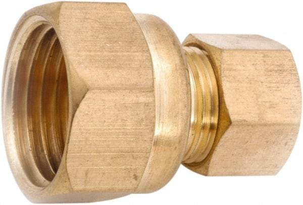 ANDERSON METALS - 5/8" OD, Lead Free Brass Female Connector - 150 Max Working psi, Comp x FNPT Ends - Exact Industrial Supply