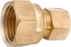 ANDERSON METALS - 3/8" OD, Lead Free Brass Female Connector - 200 Max Working psi, Comp x FNPT Ends - Exact Industrial Supply