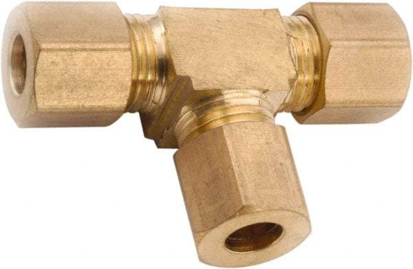 ANDERSON METALS - 7/8" OD, Lead Free Brass Union Tee - 75 Max Working psi, Comp x Comp x Comp Ends - Exact Industrial Supply