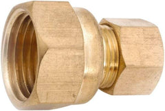 ANDERSON METALS - 3/8" OD, Lead Free Brass Thread-On Compression Reducer - 200 Max Working psi, Female Comp x Comp Ends - Exact Industrial Supply