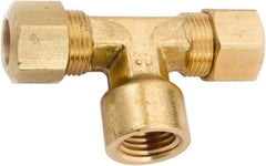 ANDERSON METALS - 5/8" OD, Lead Free Brass Female Branch Tee - 150 Max Working psi, Comp x Comp x FNPT Ends - Exact Industrial Supply