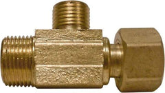ANDERSON METALS - 3/8" OD, Lead Free Brass Adapter Tee - 200 Max Working psi, Female Comp x Comp x Comp Ends - Exact Industrial Supply