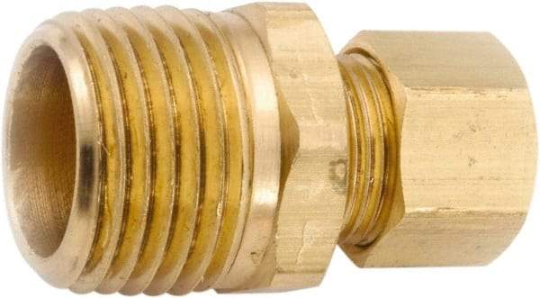 ANDERSON METALS - 3/16" OD, Lead Free Brass Male Connector - 400 Max Working psi, Comp x MNPT Ends - Exact Industrial Supply