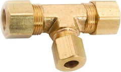 ANDERSON METALS - 1/2 x 1/2 x 3/8" OD, Lead Free Brass Union Tee - 200 Max Working psi, Comp x Comp x Comp Ends - Exact Industrial Supply