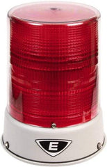 Edwards Signaling - 120 VAC, 4X NEMA Rated, LED, Red, Flashing, Steady Light - 65 Flashes per min, 3/4 Inch Pipe, 6-1/2 Inch Diameter, 8 Inch High, IP66 Ingress Rating, Pipe Mount - Exact Industrial Supply