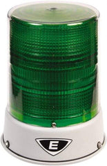 Edwards Signaling - 120 VAC, 4X NEMA Rated, LED, Green, Flashing, Steady Light - 65 Flashes per min, 3/4 Inch Pipe, 8-1/4 Inch Diameter, 7-3/4 Inch High, IP66 Ingress Rating, Pipe Mount - Exact Industrial Supply