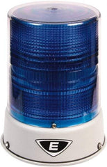 Edwards Signaling - 120 VAC, 4X NEMA Rated, LED, Blue, Flashing, Steady Light - 65 Flashes per min, 3/4 Inch Pipe, 6-1/2 Inch Diameter, 8 Inch High, IP66 Ingress Rating, Pipe Mount - Exact Industrial Supply