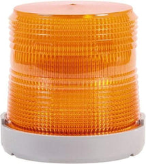 Edwards Signaling - 24 VDC, 4X NEMA Rated, LED, Green, Flashing, Steady Light - 65 Flashes per min, 1/2 Inch Pipe, 4-9/32 Inch Diameter, 4-7/32 Inch High, Panel Mount, Pipe Mount - Exact Industrial Supply