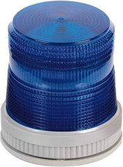 Edwards Signaling - 120 VAC, 4X NEMA Rated, LED, Blue, Flashing, Steady Light - 65 Flashes per min, 3/4 Inch Pipe, 3-3/4 Inch Diameter, 4-3/4 Inch High, Panel Mount, Pipe Mount, Wall Mount - Exact Industrial Supply