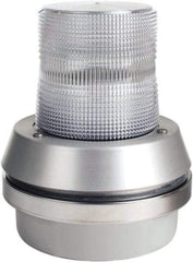 Edwards Signaling - 120 VAC, LED, Clear, Flashing Light - 65 Flashes per min, 1/2 Inch Pipe, 6 Inch Diameter, 7-3/8 Inch High, Box Mount, Pane, Pipe, Surface and Wall Mount - Exact Industrial Supply