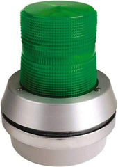 Edwards Signaling - 120 VAC, LED, Green, Flashing Light - 65 Flashes per min, 1/2 Inch Pipe, 6 Inch Diameter, 7-3/8 Inch High, Box Mount, Pane, Pipe, Surface and Wall Mount - Exact Industrial Supply