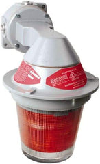 Edwards Signaling - 120 VAC, 4, 3R NEMA Rated, LED, Green, Flashing, Steady Light - 65 Flashes per min, 3/4 Inch Pipe, 7 Inch Diameter, 11-3/8 Inch High, Bracket Mount - Exact Industrial Supply