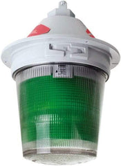 Edwards Signaling - 120 VAC, 4, 3R NEMA Rated, LED, Green, Flashing, Steady Light - 65 Flashes per min, 7 Inch Pendant, 7 Inch Diameter, 10-1/4 Inch High, Pendant Mount - Exact Industrial Supply