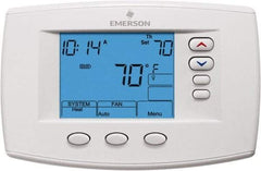 White-Rodgers - 45 to 99°F, 4 Heat, 2 Cool, Premium Residential Digital 7 Day Programmable Universal Multi-Stage or Heat Pump Thermostat - 0 to 30 Volts, Horizontal Mount, Electronic Contacts Switch - Exact Industrial Supply