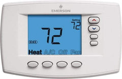 White-Rodgers - 45 to 99°F, 4 Heat, 2 Cool, Premium Residential Digital 7 Day Programmable Universal Multi-Stage or Heat Pump Thermostat - 0 to 30 Volts, Horizontal Mount, Electronic Contacts Switch - Exact Industrial Supply