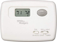White-Rodgers - 45 to 90°F, 2 Heat, 1 Cool, Digital Nonprogrammable Heat Pump Thermostat - 20 to 30 Volts, Horizontal Mount, Hardwire Switch - Exact Industrial Supply