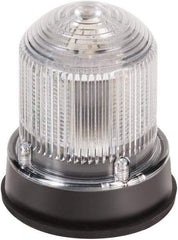 Edwards Signaling - 120 VAC, 4X NEMA Rated, LED, Clear, Flashing, Steady Light - 65 Flashes per min, 3/4 Inch Pipe, 3-1/4 Inch Diameter, 3-7/8 Inch High, Panel Mount, Pipe Mount - Exact Industrial Supply