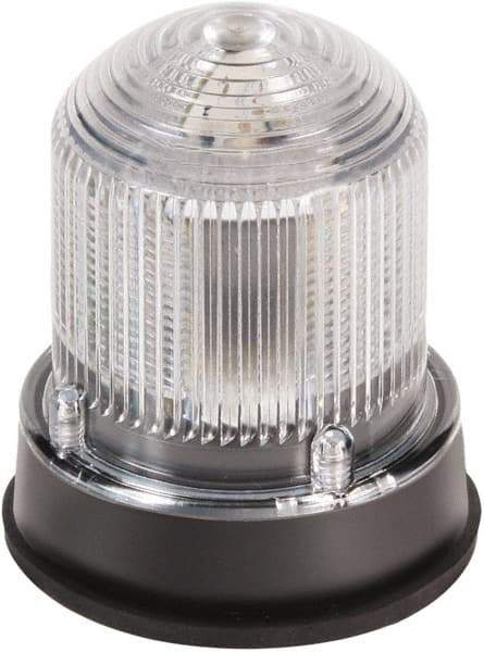 Edwards Signaling - 24 VDC, 4X NEMA Rated, LED, Green, Flashing, Steady Light - 65 Flashes per min, 3/4 Inch Pipe, 3-1/4 Inch Diameter, 3-7/8 Inch High, Panel Mount, Pipe Mount - Exact Industrial Supply