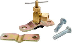 ANDERSON METALS - 1/4" Pipe, Angled Metal Seat Needle Valve - Brass Seal, Compression x Saddle Valve Ends, Lead Free Brass Valve, 150 Max psi - Exact Industrial Supply
