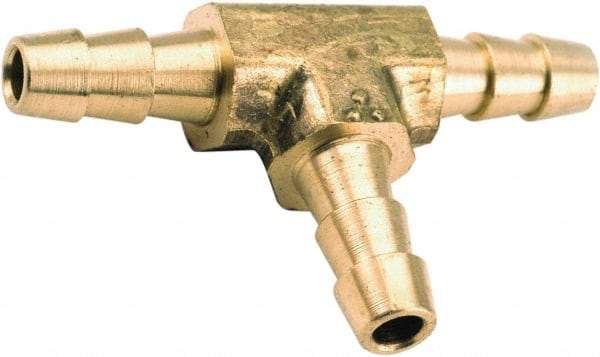 ANDERSON METALS - Hose Barb x Hose Barb x Hose Barb Tee - 3/8" ID Hose, Lead Free Brass - Exact Industrial Supply