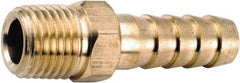 ANDERSON METALS - 1/2 NPT Thread Hose Barb x Male NPT Connector - 3/4" ID Hose, Lead Free Brass - Exact Industrial Supply