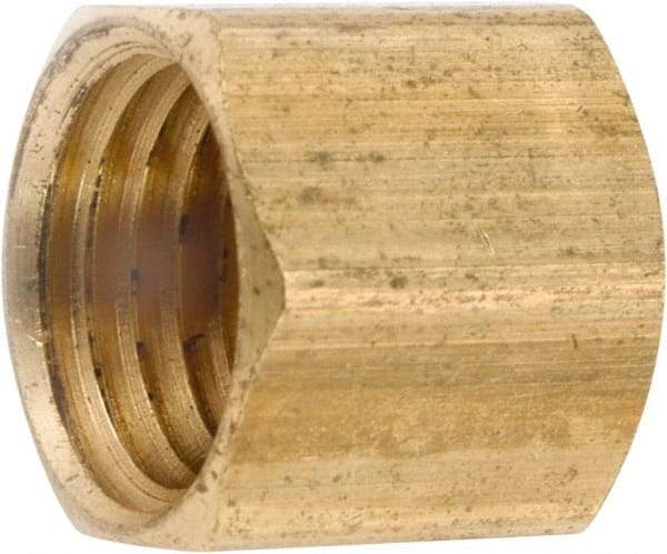 ANDERSON METALS - 3/4-14 Female Thread, Lead Free Brass Industrial Pipe End Cap - FNPT, 1,000 psi - Exact Industrial Supply