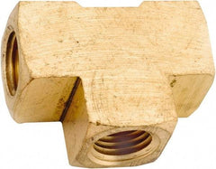 ANDERSON METALS - 1/4-18 Female Thread, Lead Free Brass Industrial Pipe Female Tee - FNPT, 1,000 psi - Exact Industrial Supply