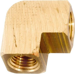 ANDERSON METALS - 3/8-18 Female Thread, Lead Free Brass Industrial Pipe 90° Female Elbow - FNPT, 1,000 psi - Exact Industrial Supply