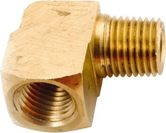 ANDERSON METALS - 3/8-18 Male Thread x 3/8-18 Female Thread, Lead Free Brass Industrial Pipe 90° Long Street Elbow - MNPT x FNPT, 1,000 psi - Exact Industrial Supply