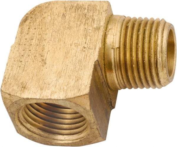 ANDERSON METALS - 3/8-18 Male Thread x 3/8-18 Female Thread, Lead Free Brass Industrial Pipe 90° Street Elbow - MNPT x FNPT, 1,000 psi - Exact Industrial Supply