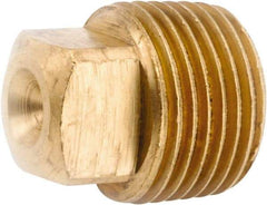 ANDERSON METALS - 1/2-14 Male Thread, Lead Free Brass Industrial Pipe Square Head Plug - MNPT, 1,000 psi - Exact Industrial Supply