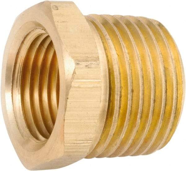 ANDERSON METALS - 1/2-14 Male Thread x 1/8-27 Female Thread, Lead Free Brass Industrial Pipe Hex Bushing - MNPT x FNPT, 1,000 psi - Exact Industrial Supply