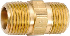 ANDERSON METALS - 3/8-18 Male Thread, Lead Free Brass Industrial Pipe Hex Nipple - MNPT, 1,000 psi - Exact Industrial Supply