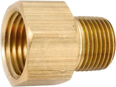 ANDERSON METALS - 3/8-18 Male Thread x 1/2-14 Female Thread, Lead Free Brass Industrial Pipe Adapter - MNPT x FNPT, 1,000 psi - Exact Industrial Supply