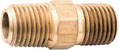 ANDERSON METALS - 1/4-18 Male Thread, Lead Free Brass Industrial Pipe Long Hex Nipple - MNPT, 1,000 psi - Exact Industrial Supply