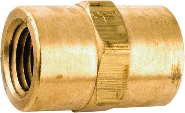 ANDERSON METALS - 1/4-18 Female Thread, Lead Free Brass Industrial Pipe Heavy Duty Coupling - FNPT x FNPT, 1,000 psi - Exact Industrial Supply