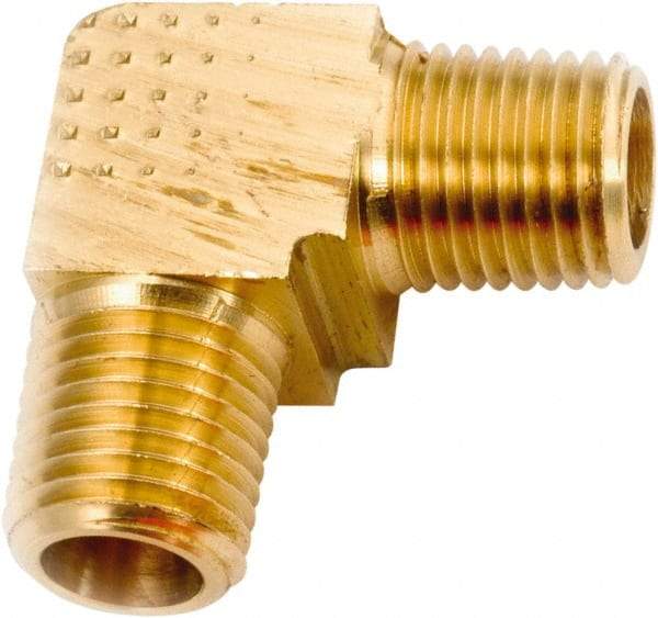 ANDERSON METALS - 3/8-18 Male Thread, Lead Free Brass Industrial Pipe 90° Male Elbow - MNPT, 1,000 psi - Exact Industrial Supply