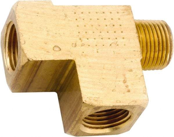 ANDERSON METALS - 3/4-14 Male Thread x 3/4-14 Female Thread, Lead Free Brass Industrial Pipe Street Tee - MNPT x FNPT, 1,000 psi - Exact Industrial Supply