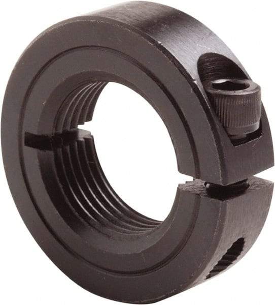 Climax Metal Products - 7/16-20 Thread, Steel, One Piece Threaded Shaft Collar - 15/16" Outside Diam, 11/32" Wide - Exact Industrial Supply