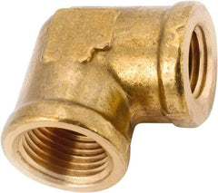 ANDERSON METALS - Class NSF, 3/8 x 1/4" Internal Pipe, Lead Free Brass Reducing Elbow - NPT - Exact Industrial Supply