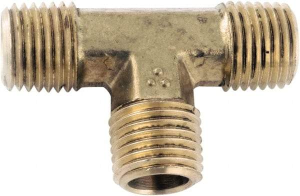 ANDERSON METALS - Class NSF, 1/4" Internal Pipe, Lead Free Brass Union Tee - NPT - Exact Industrial Supply