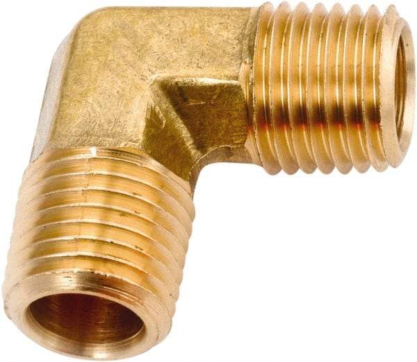 ANDERSON METALS - Class NSF, 3/8" Internal Pipe, Lead Free Brass 90° Elbow - NPT - Exact Industrial Supply